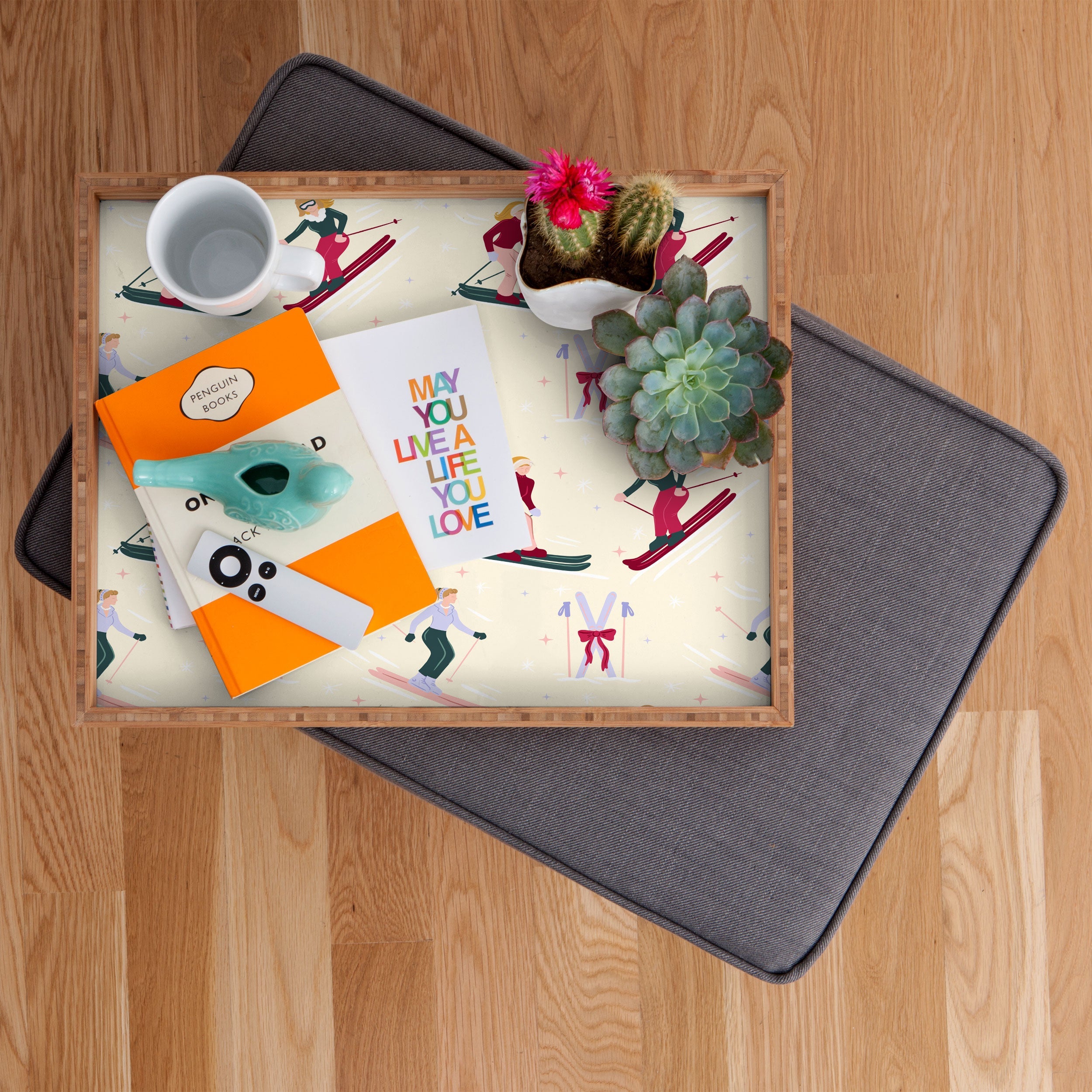 Design by Spark Retro Ski Girls Rectangular Tray