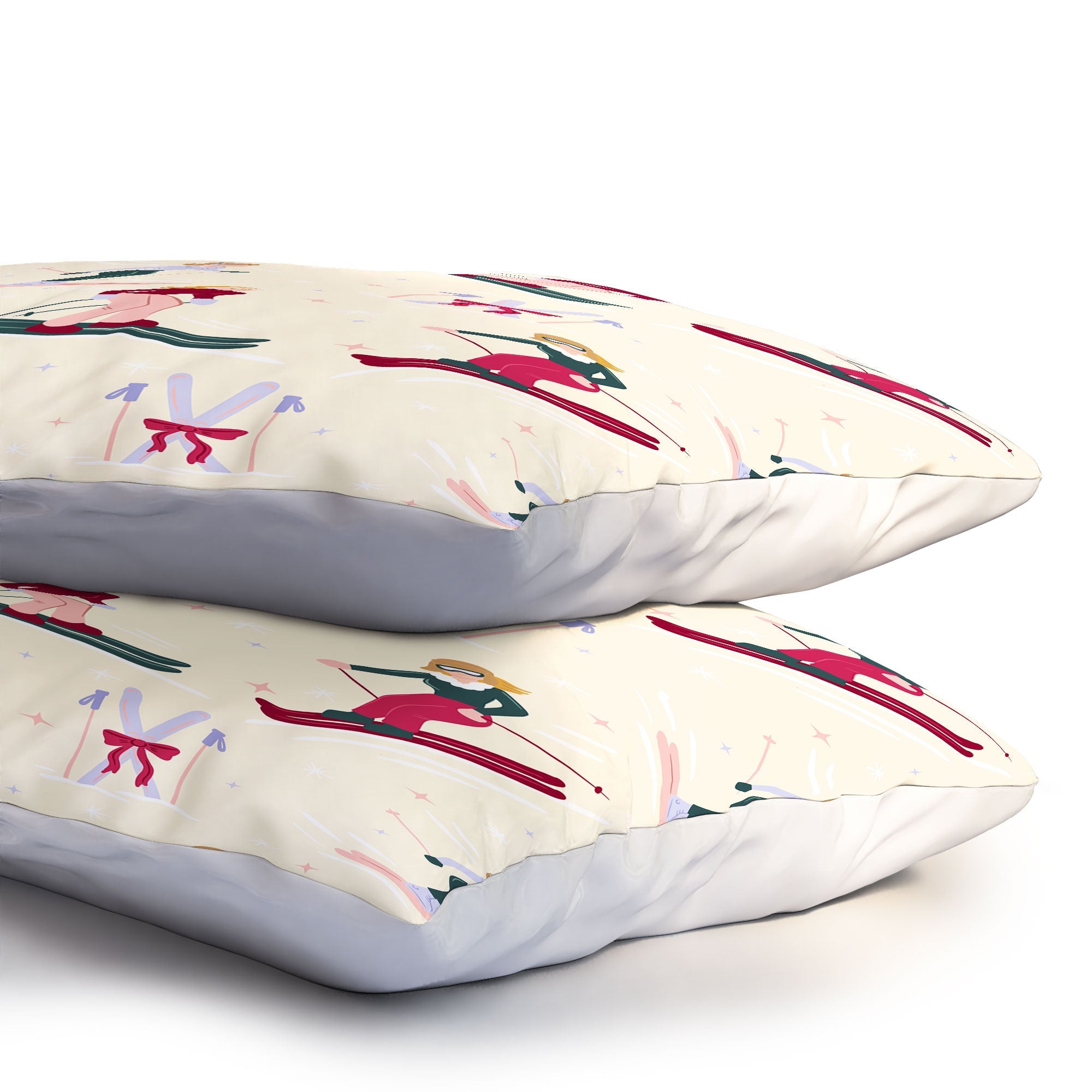 Design by Spark Retro Ski Girls Pillow Shams