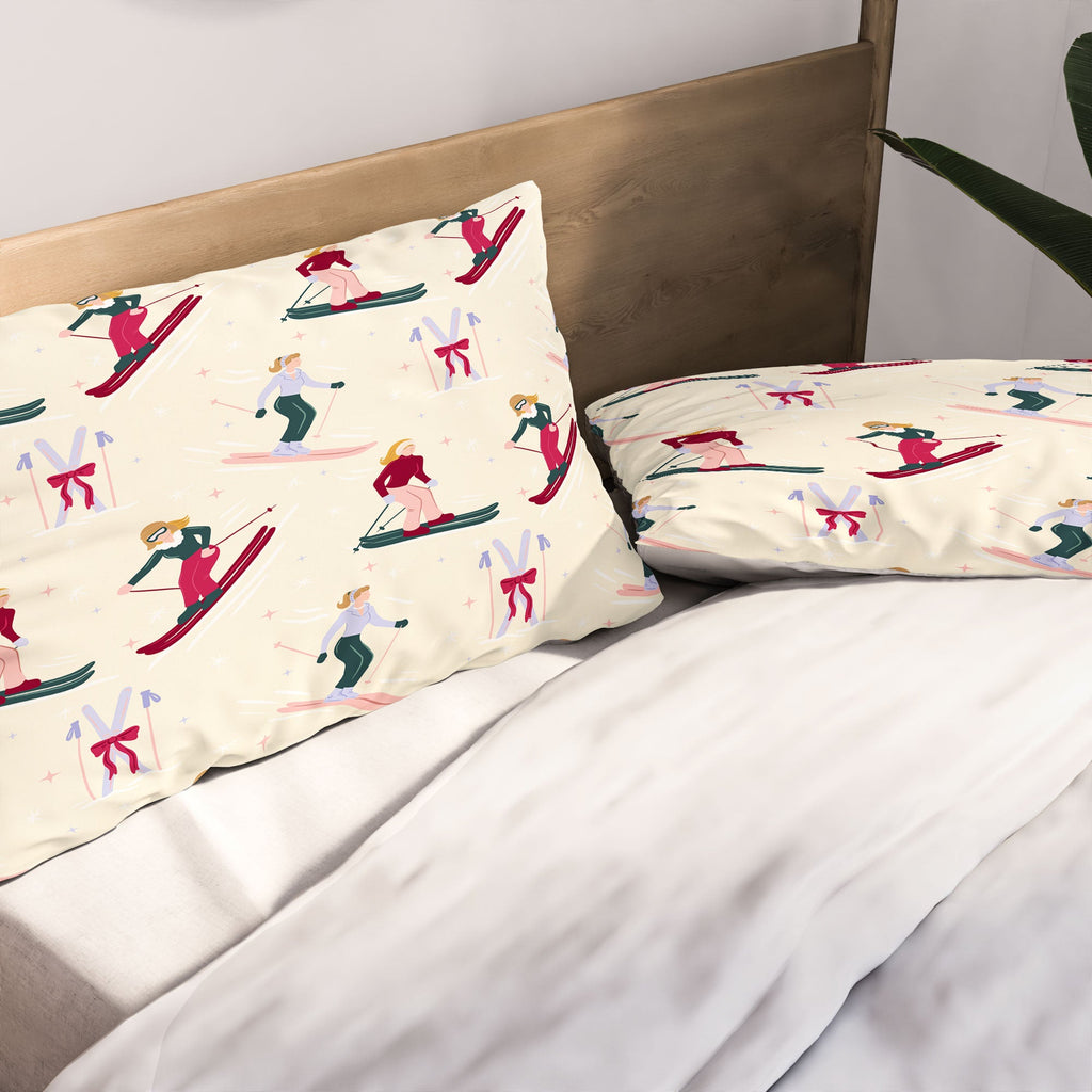 Design by Spark Retro Ski Girls Pillow Shams