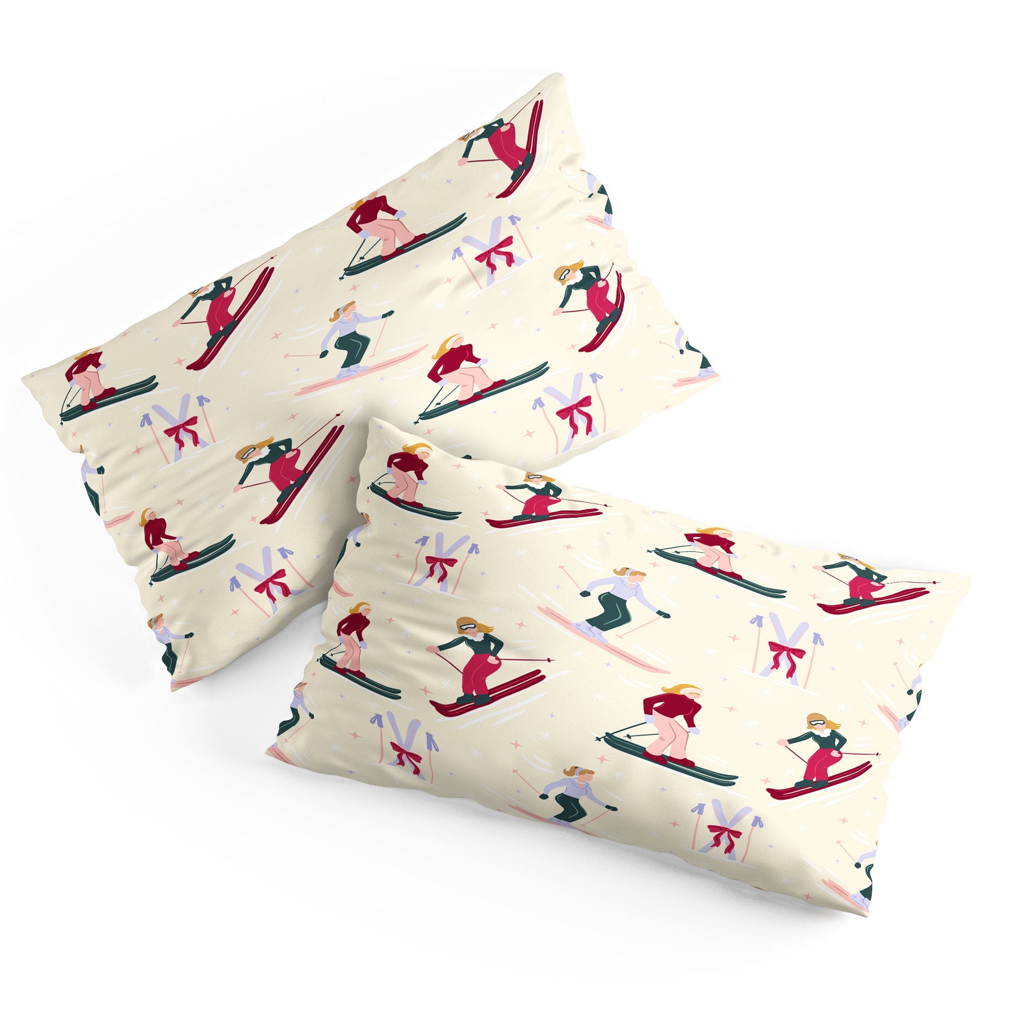 Design by Spark Retro Ski Girls Pillow Shams
