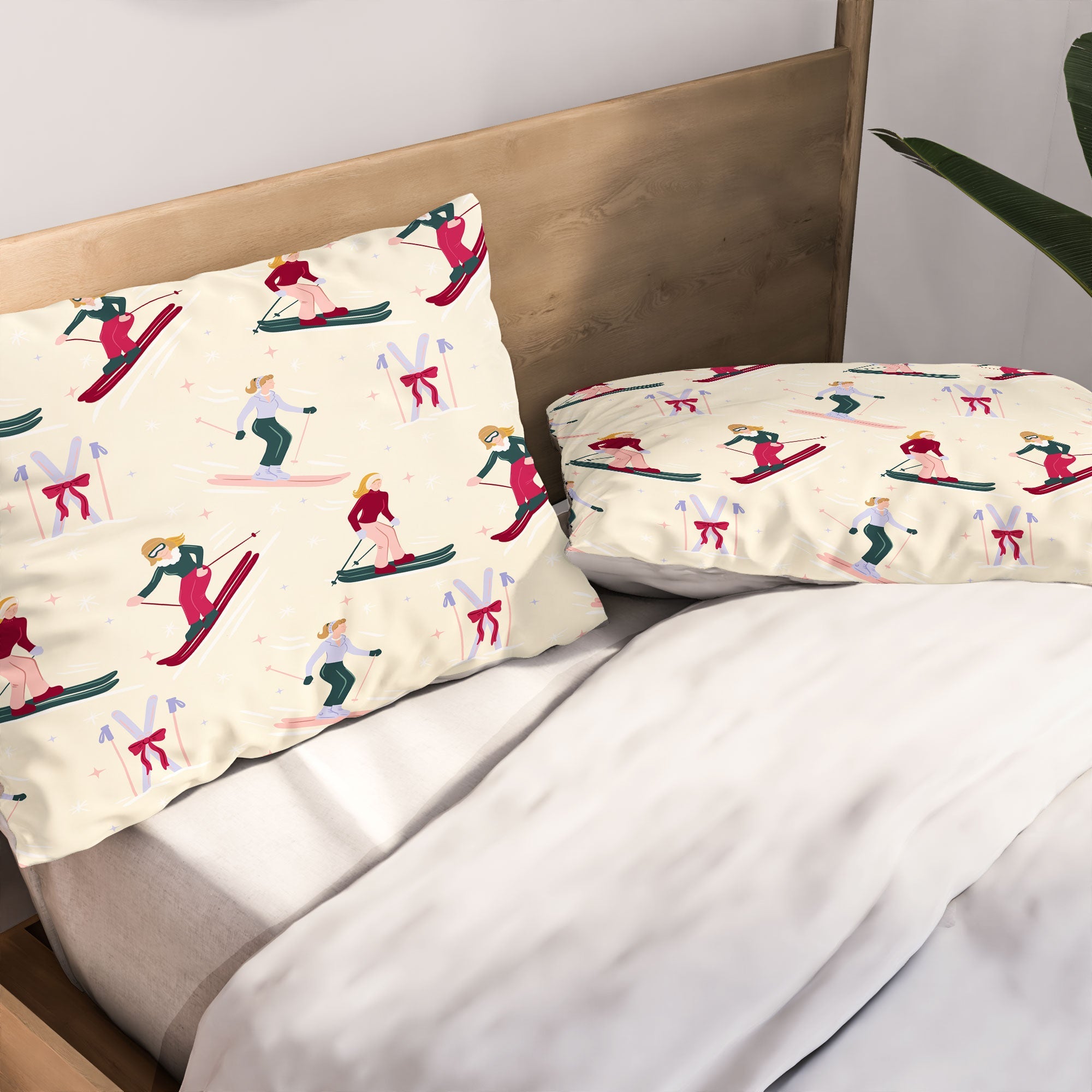 Design by Spark Retro Ski Girls Pillow Shams
