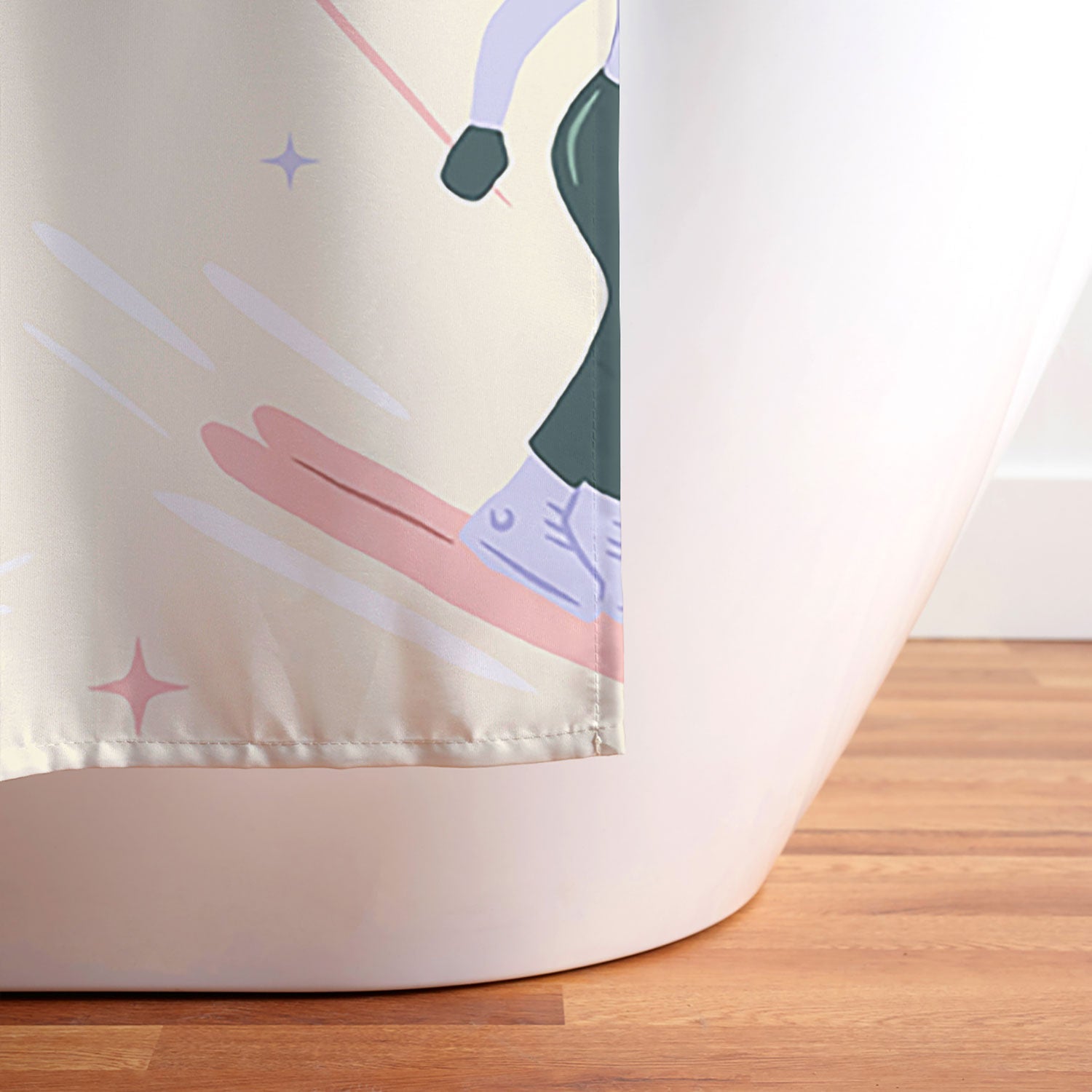 Design by Spark Retro Ski Girls Shower Curtain
