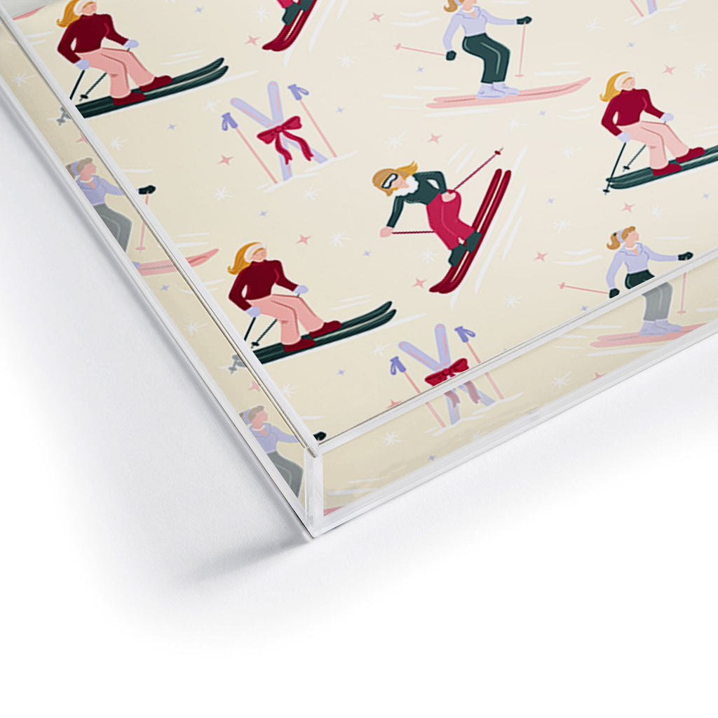 Design by Spark Retro Ski Girls Acrylic Tray