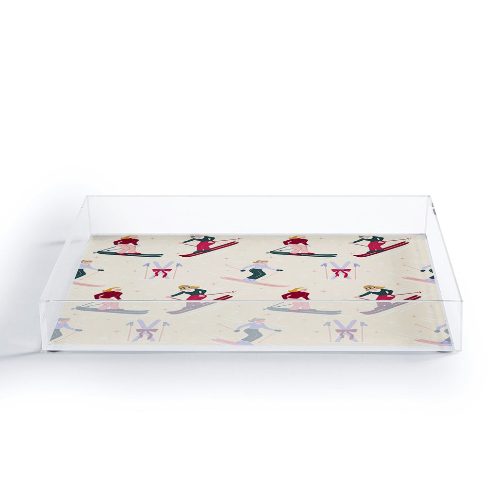 Design by Spark Retro Ski Girls Acrylic Tray