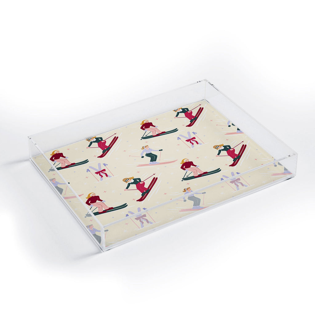 Design by Spark Retro Ski Girls Acrylic Tray