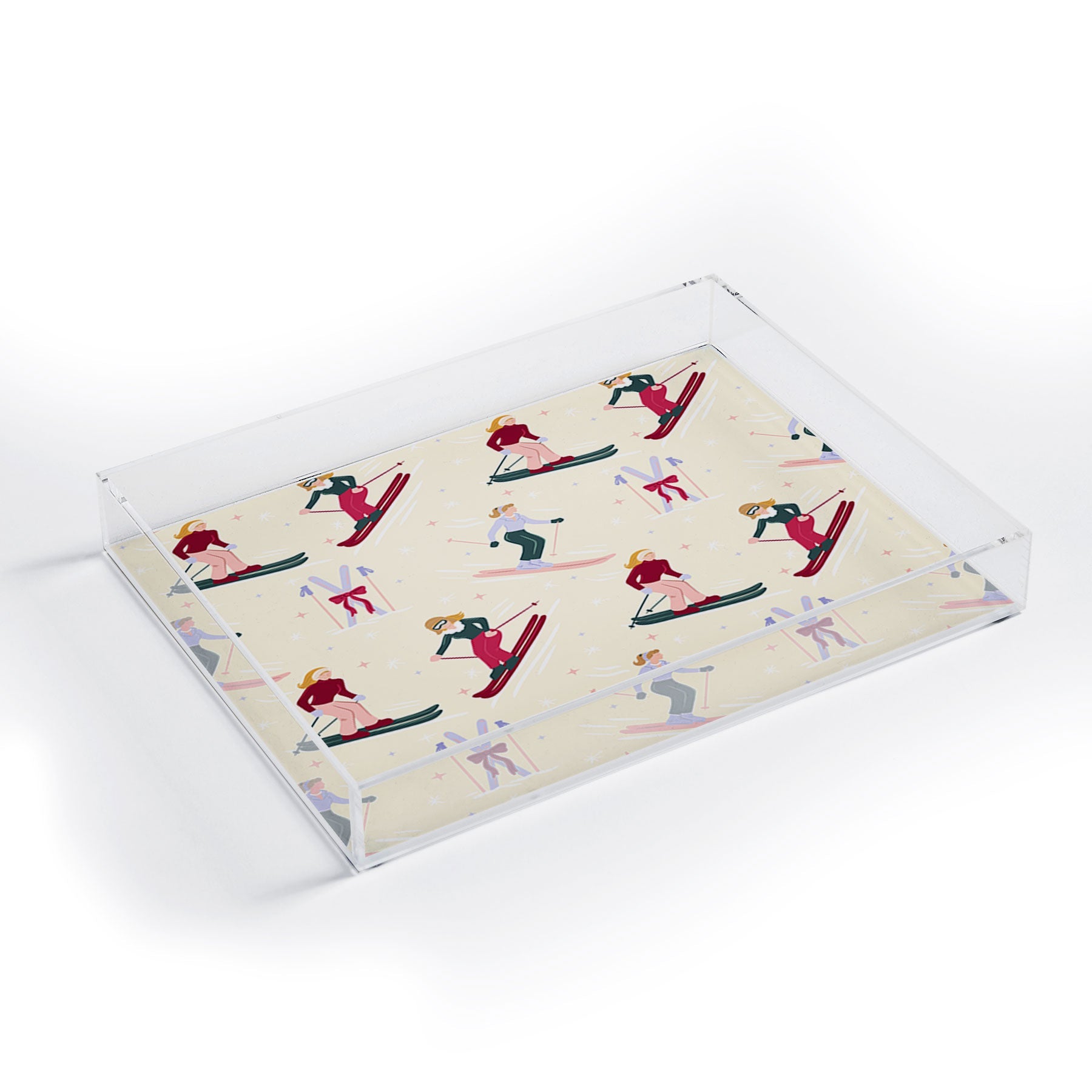 Design by Spark Retro Ski Girls Acrylic Tray