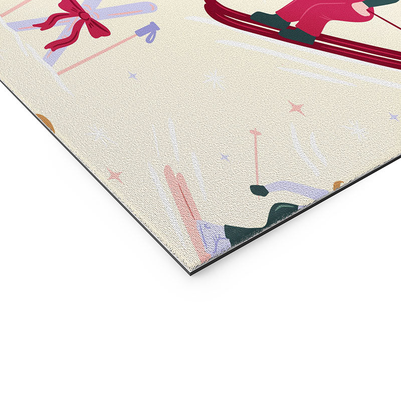 Design by Spark Retro Ski Girls Welcome Mat