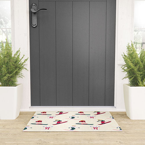 Design by Spark Retro Ski Girls Welcome Mat