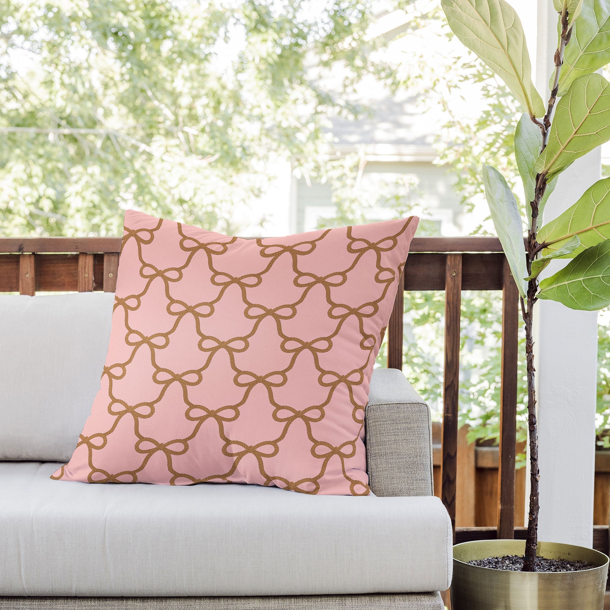 Design by Spark Ribbon Rope Outdoor Throw Pillow