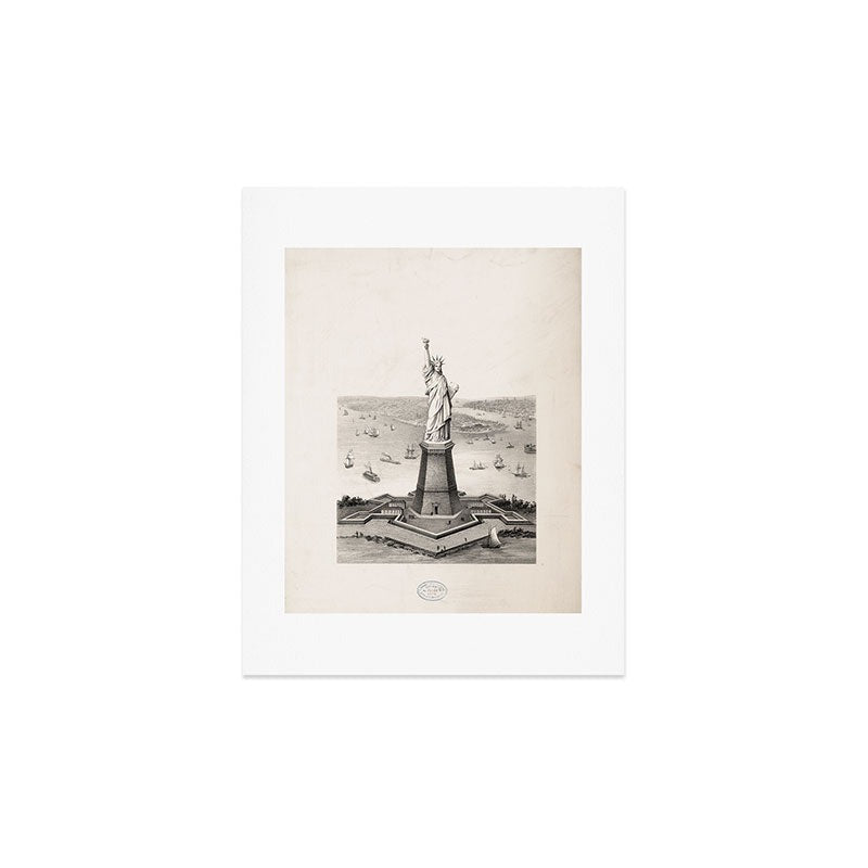 DENY Designs Vintage Lady Liberty Art Print