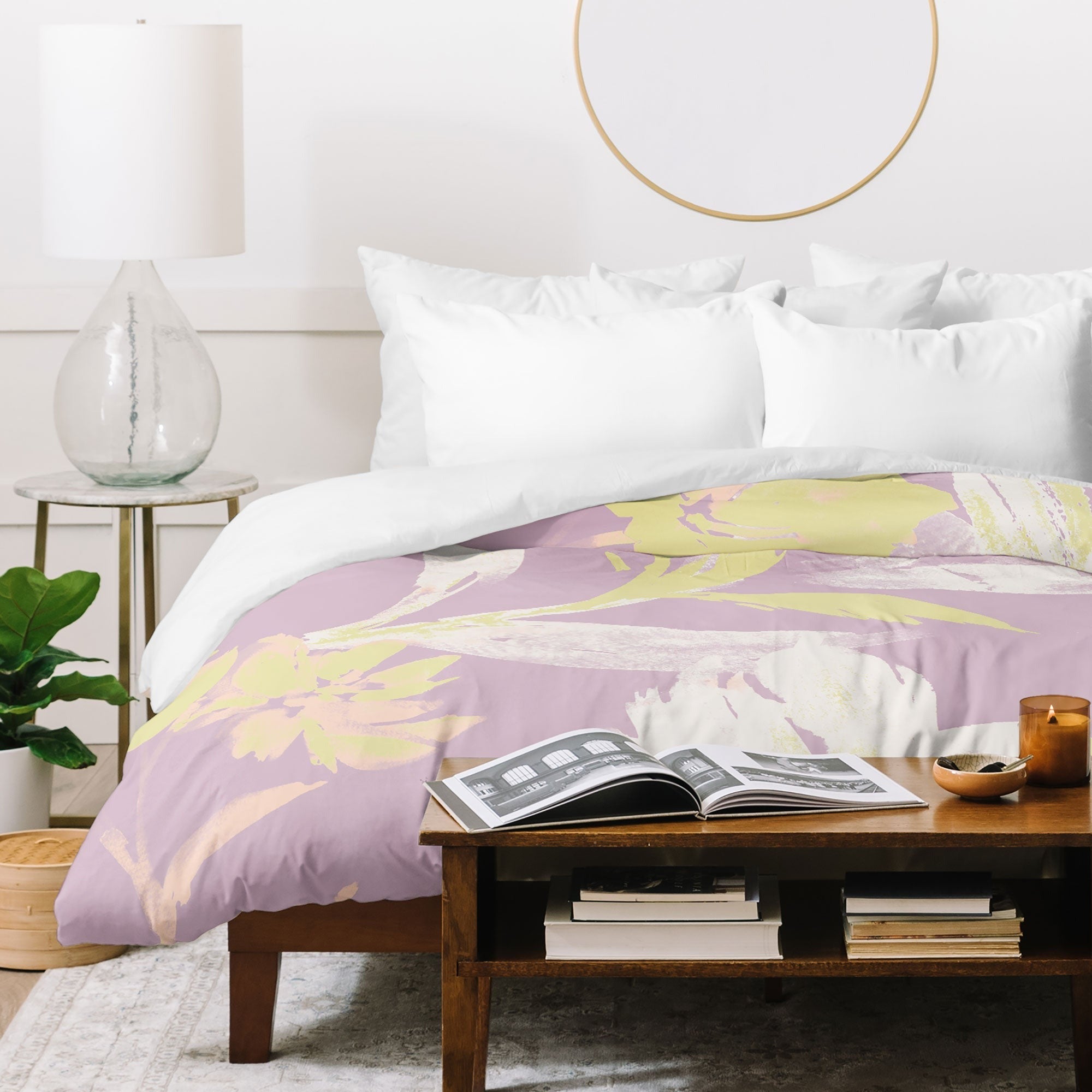 Gabriela Fuente Emma Lilac Floral Duvet Cover