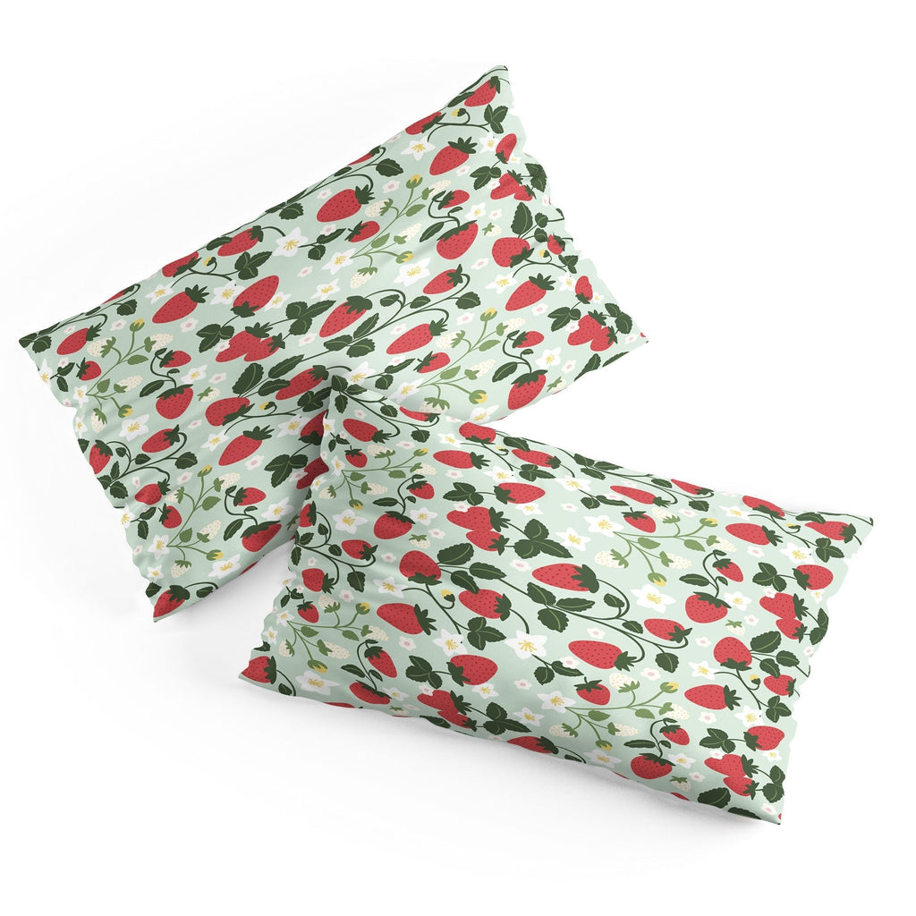 Design by Spark Strawberry Florals Fields Pillow Shams