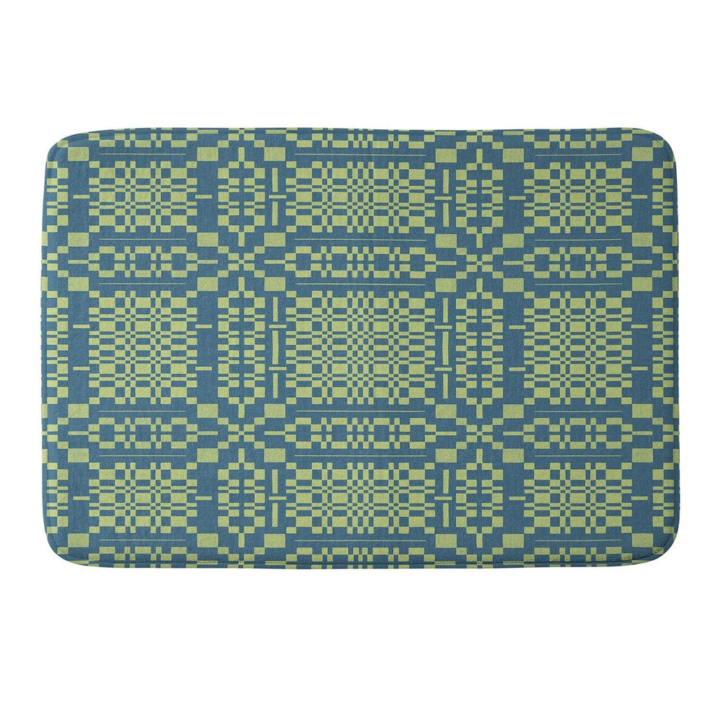 Marta Barragan Camarasa Nostalgic Grid Design Memory Foam Bath Mat