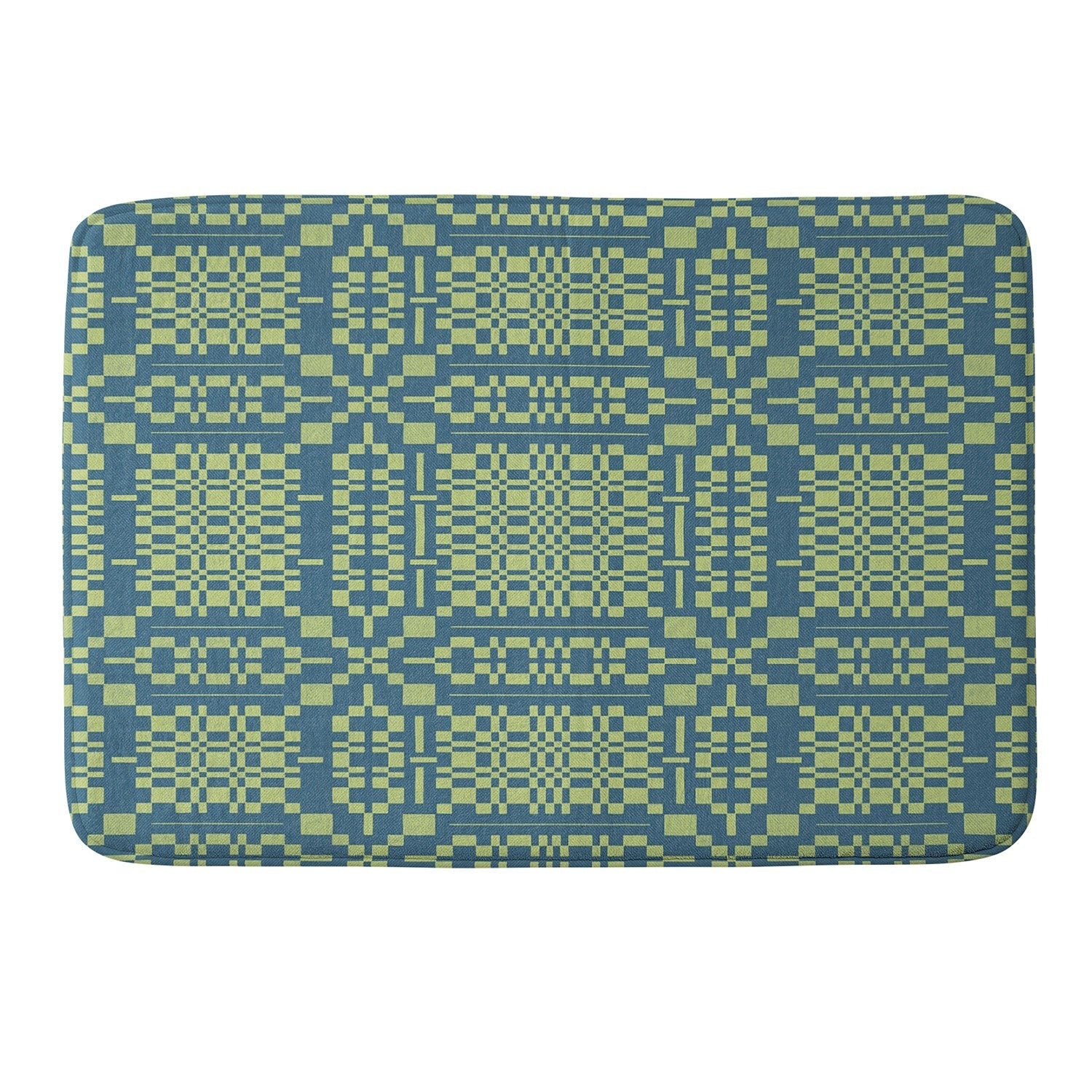 Marta Barragan Camarasa Nostalgic Grid Design Memory Foam Bath Mat