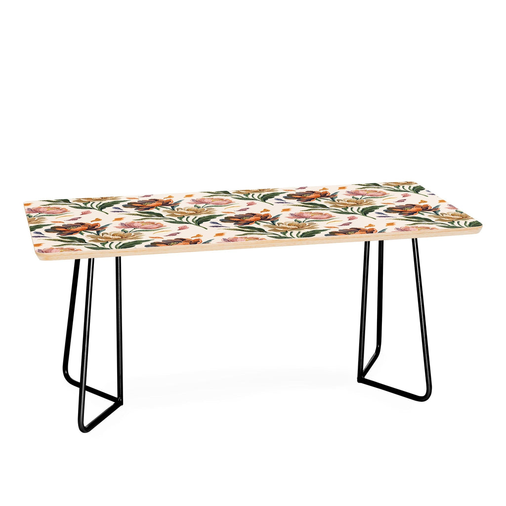 Marta Barragan Camarasa Hand Painted Peony Florals Coffee Table