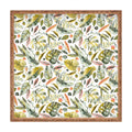 Ninola Design Botanic Retreat Tropical Jungle Leaves Botanical Green Orange Square Tray