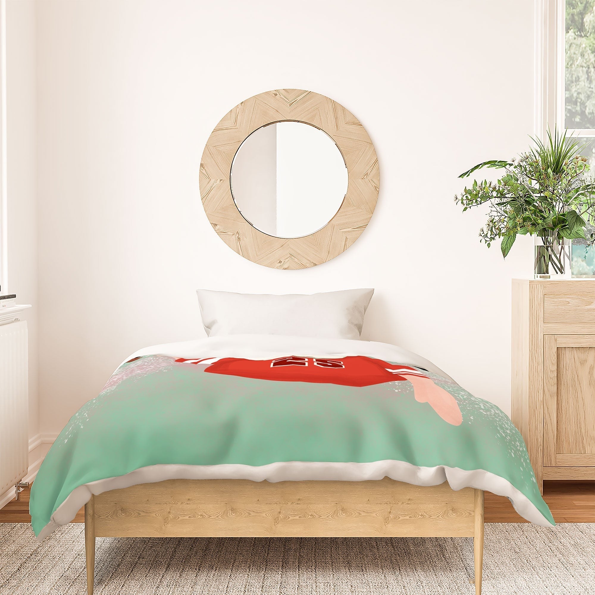 Design by Spark Sporty Football Santa Duvet Cover
