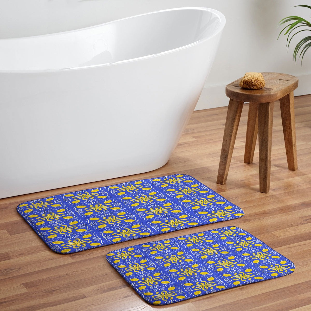 Design by Spark Dolce Vita Lemon Tile Memory Foam Bath Mat