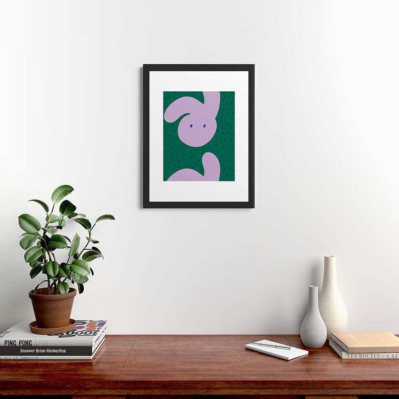 Camilla Foss Pebbles and Rabbit Framed Art Print