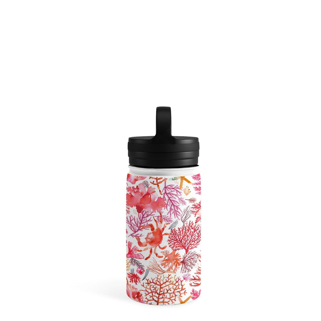 Ninola Design Botanic Retreat Coral Reef Crab Lobster Red Water Bottle
