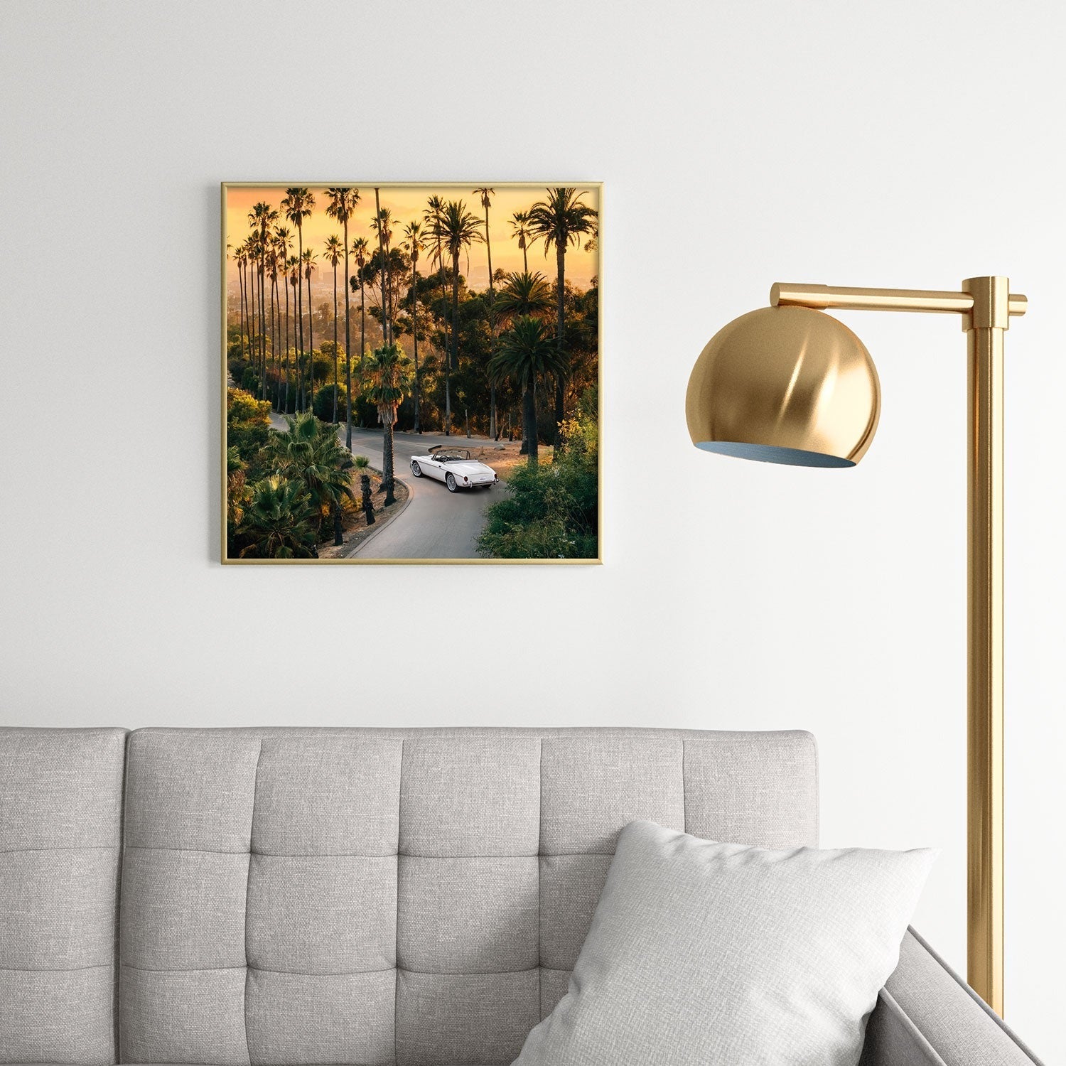 Gal Design Sunset Blvd Square Metal Framed Art Print
