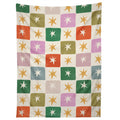 LouBruzzoni Retro Star Block Pattern Tapestry