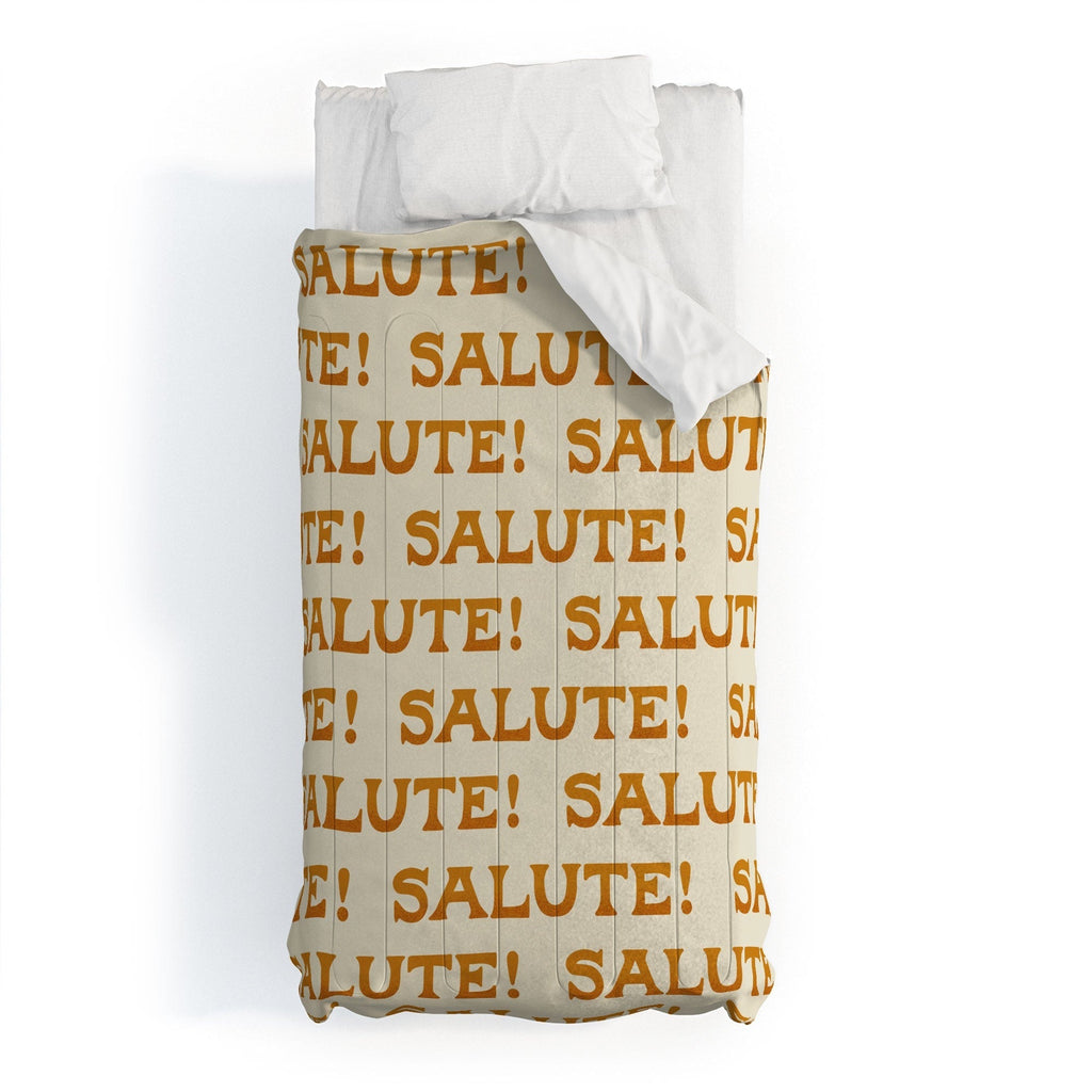 Jessica Molina Salute Gold Pattern on Cream Comforter