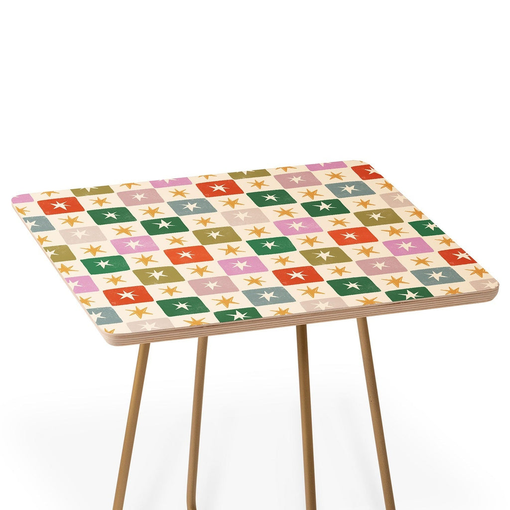 LouBruzzoni Retro Star Block Pattern Side Table
