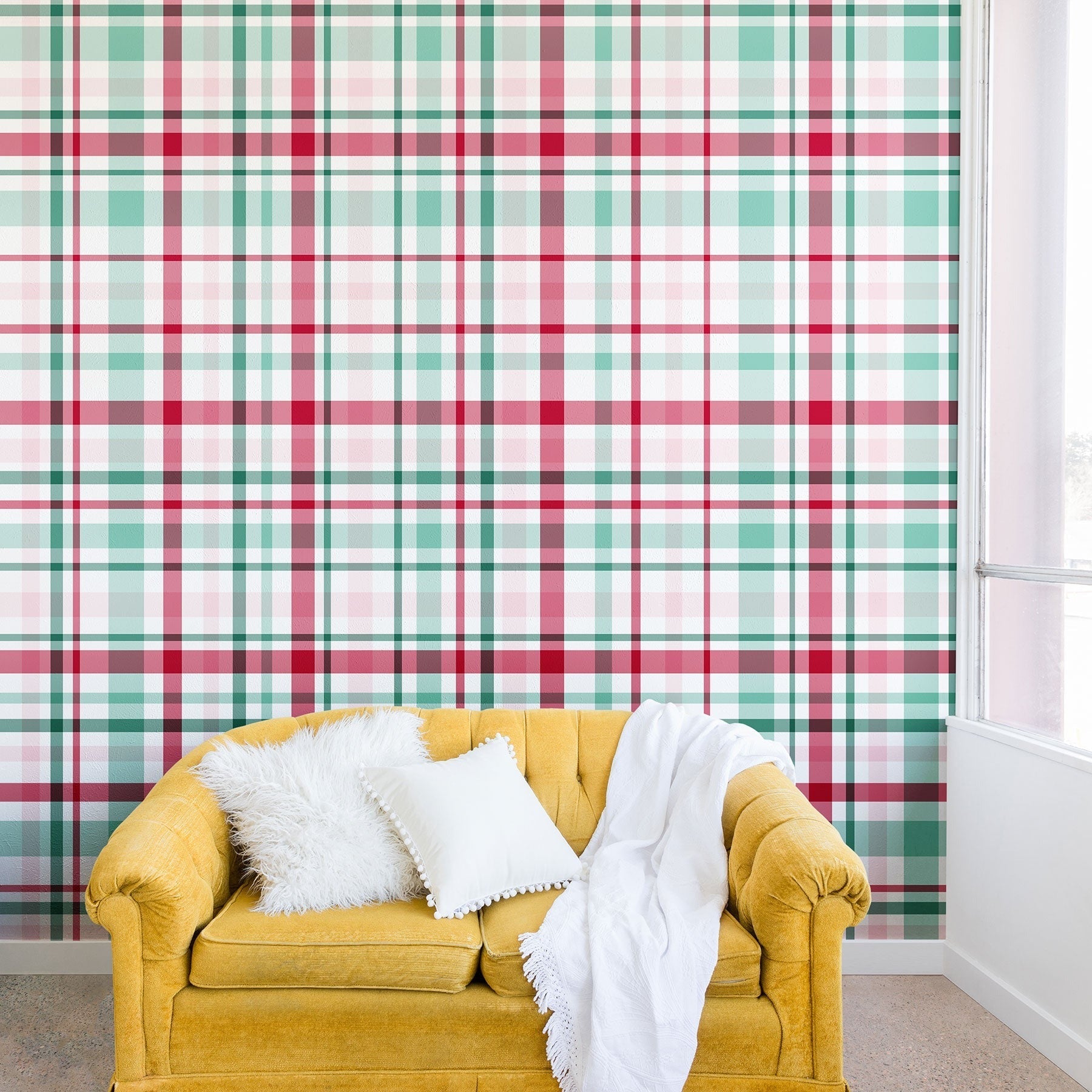 Lisa Argyropoulos Merry Vintage Plaid Wall Mural