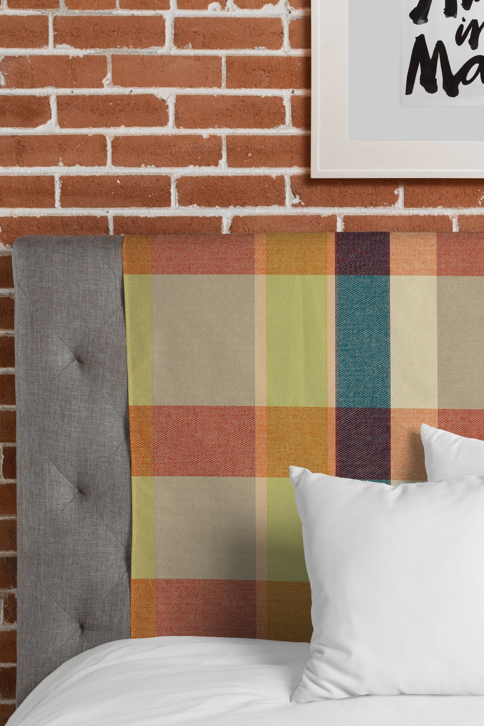 Marta Barragan Camarasa Retro Picnic Plaid Warm Tones Tapestry