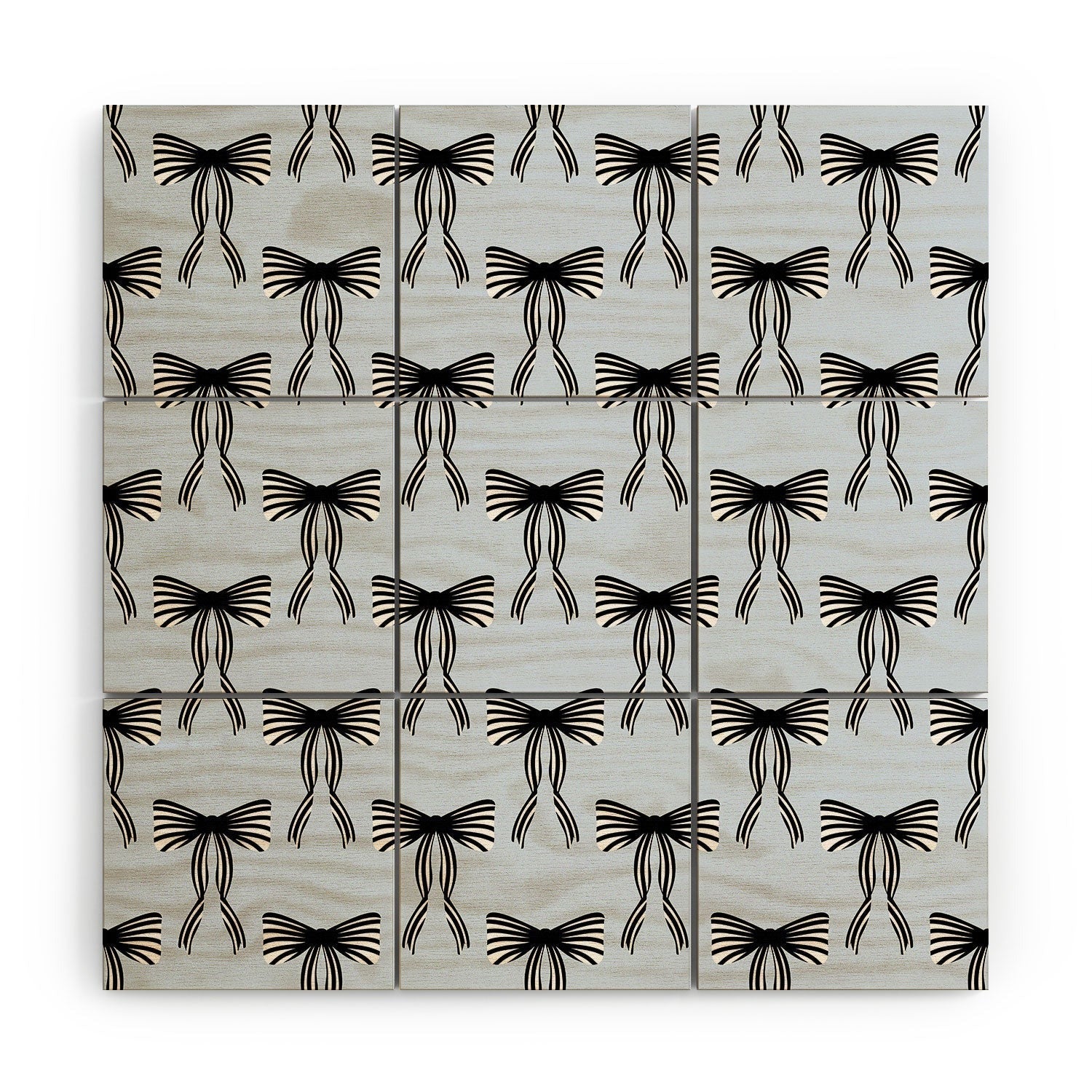 Design by Spark Black Striped Bows Wood Wall Mural