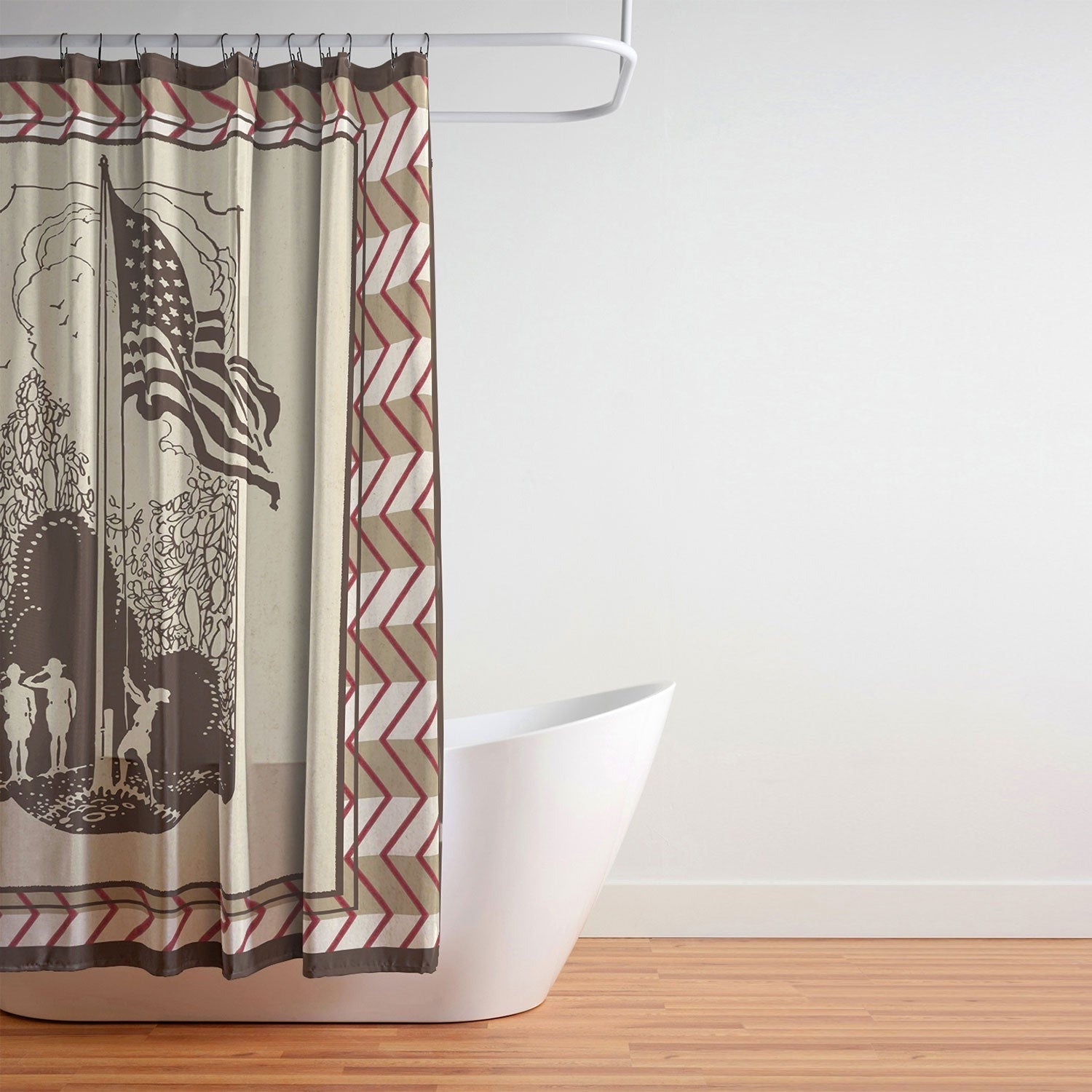 DENY Designs Flag Raisers Striped Square Shower Curtain