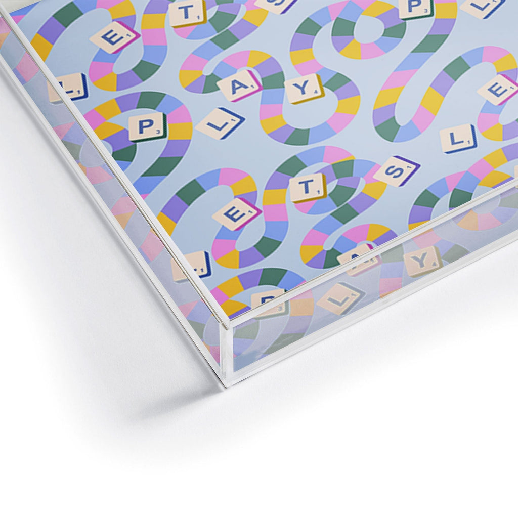 Design by Spark Scrabble Board Game Night Acrylic Tray