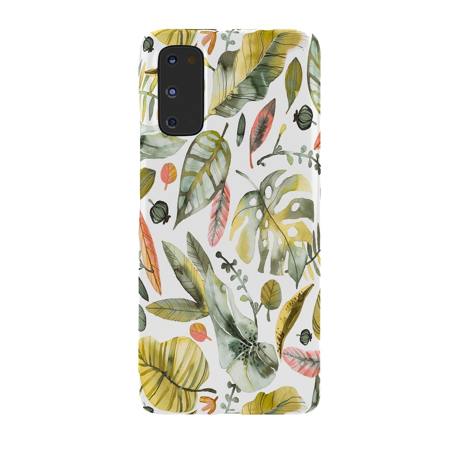 Ninola Design Botanic Retreat Tropical Jungle Leaves Botanical Green Orange Phone Case