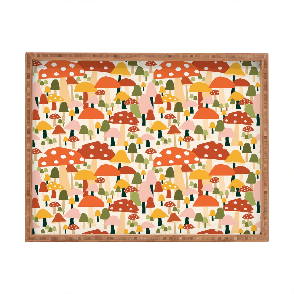Valeria Frustaci autumnal mushrooms Rectangular Tray