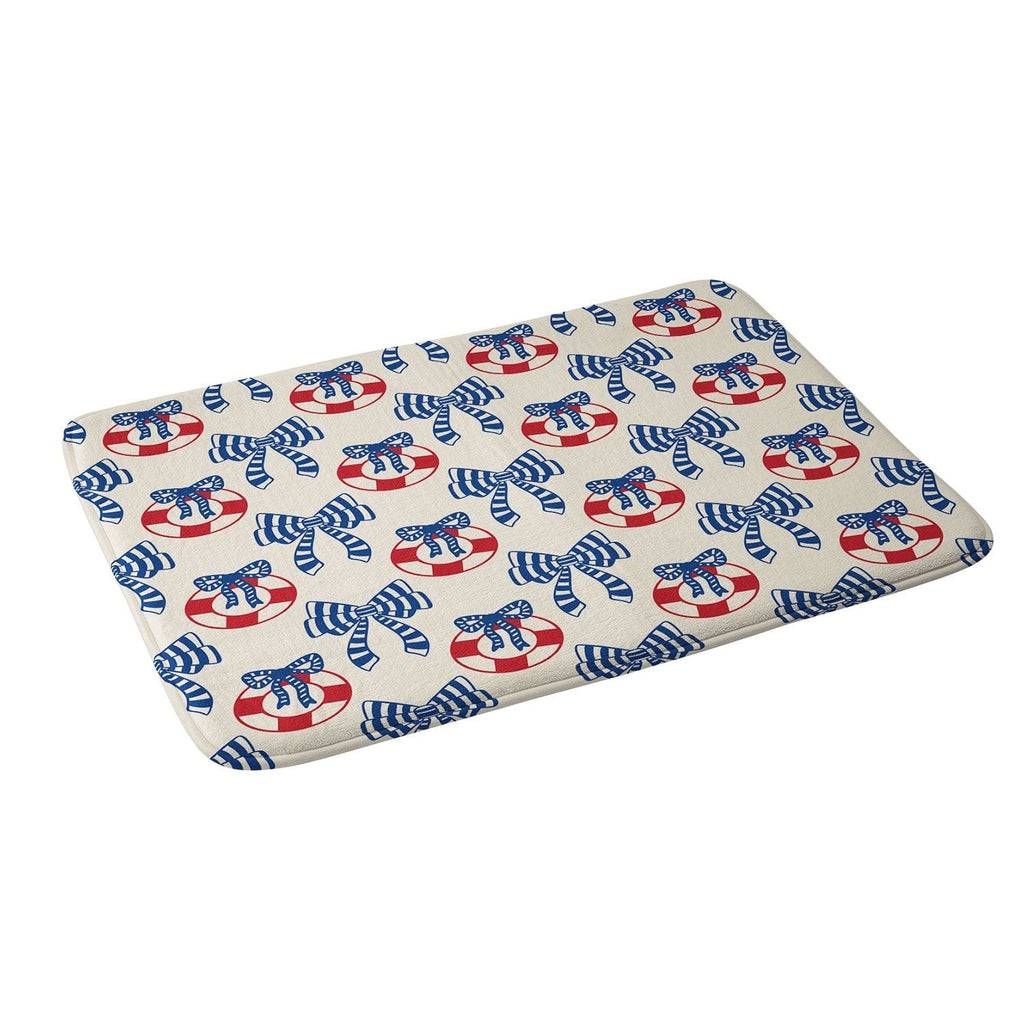 Design by Spark Nautical Christmas Bows Memory Foam Bath Mat