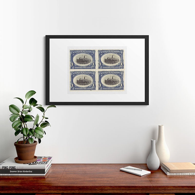DENY Designs 1901 1c Fast Lake Navigation Stamps Framed Art Print