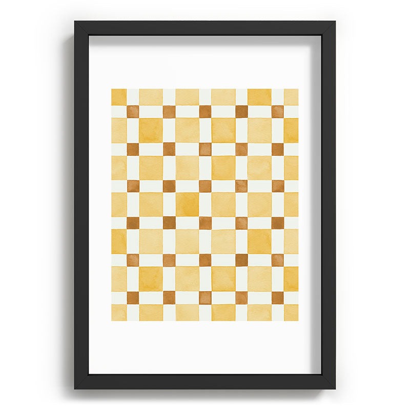 Ninola Design Everyday Artifact Checker Mosaic Tiles Geometry Yellow Recessed Framing Rectangle