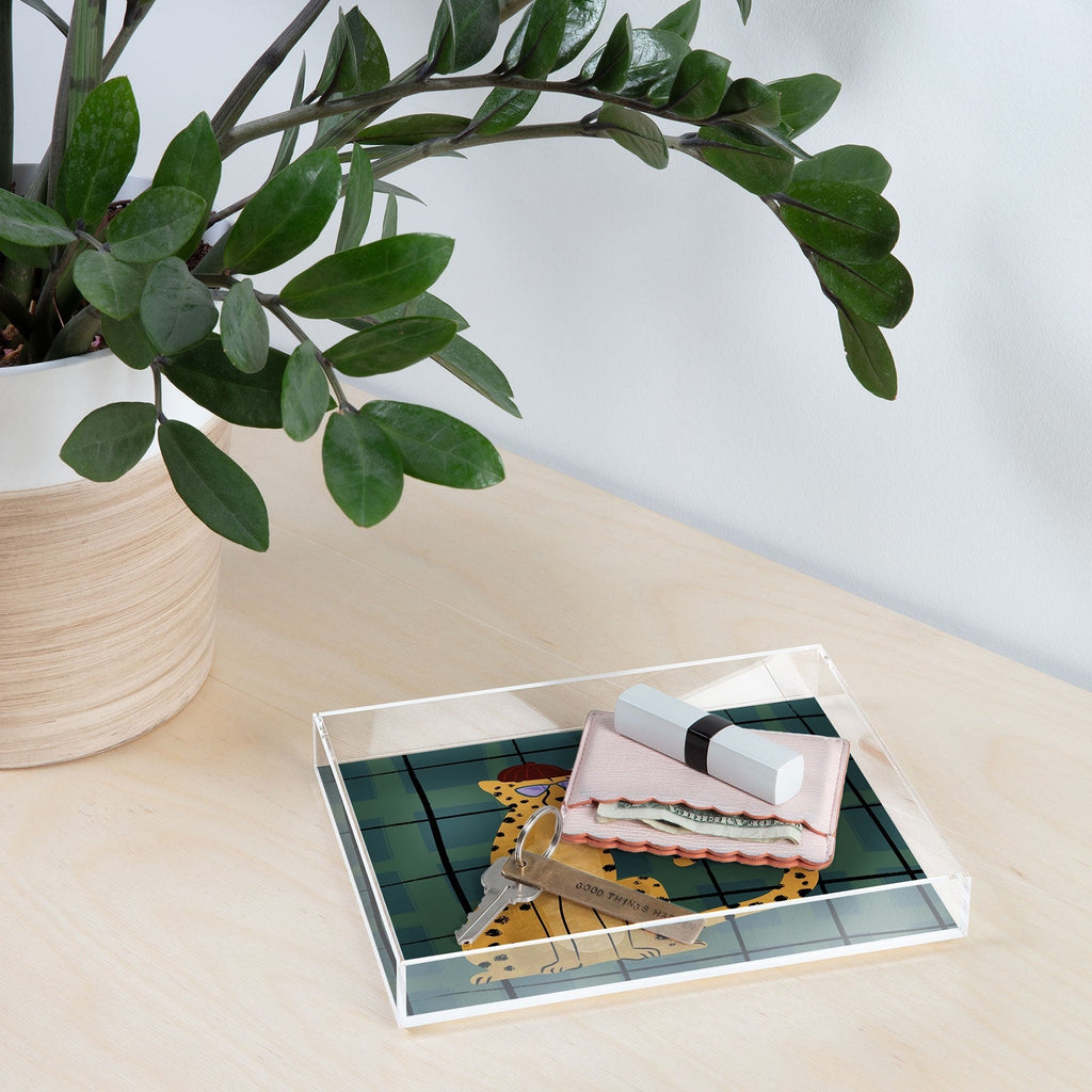 Design by Spark Cheetah Cool Cat Acrylic Tray