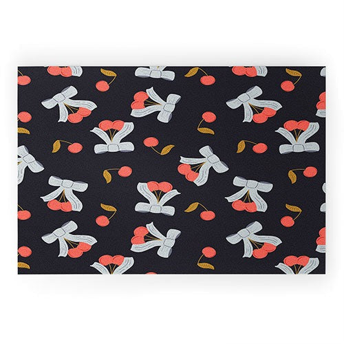 Jennifer Labre Cherries and Bows Welcome Mat