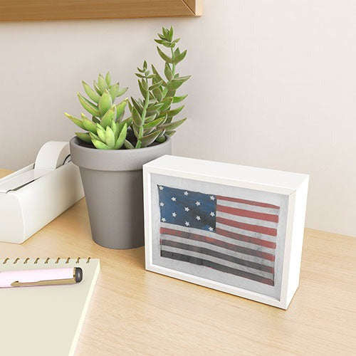 DENY Designs Flag Attributed to Elizabeth Schuyler Hamilton Framed Mini Art Print