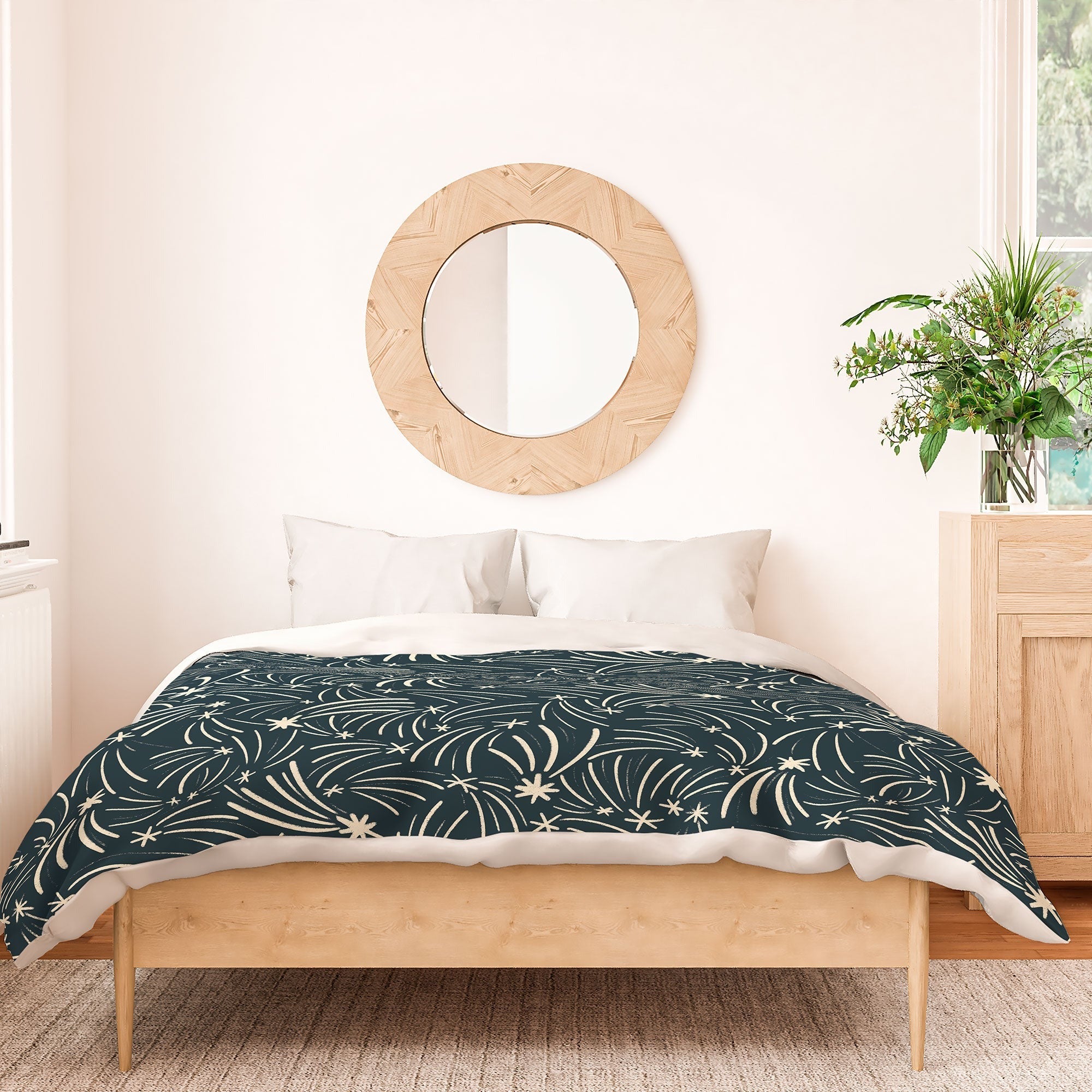 Little Om Pattern Shooting Stars blue Duvet Cover