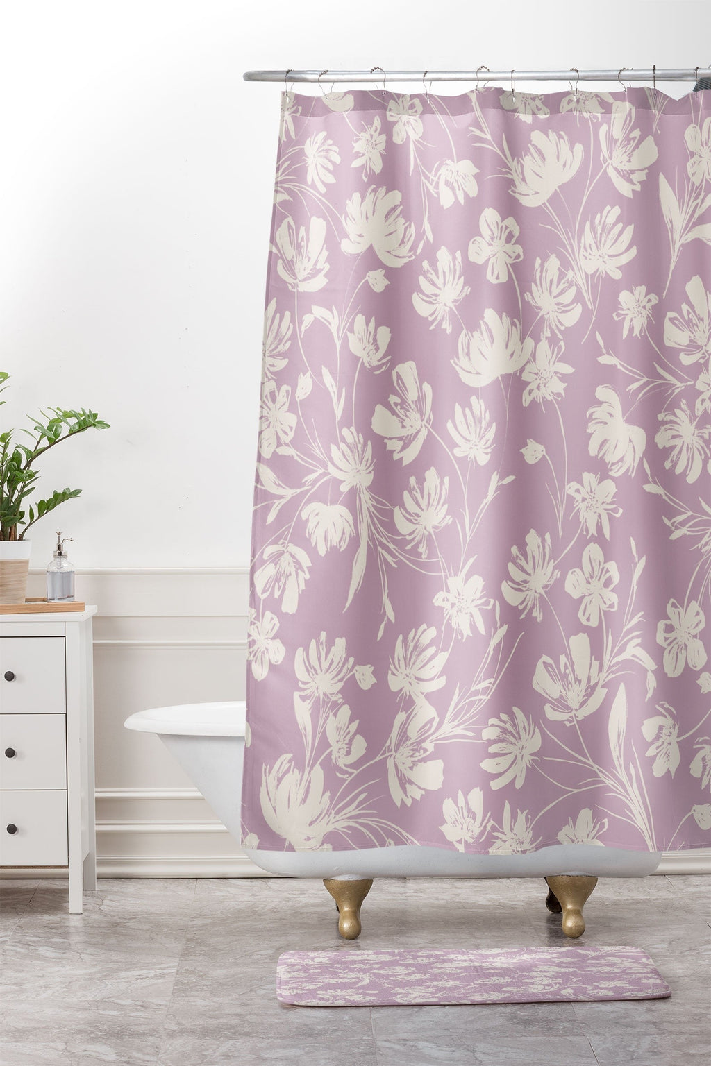 Gabriela Fuente Martine Lilac Memory Foam Bath Mat