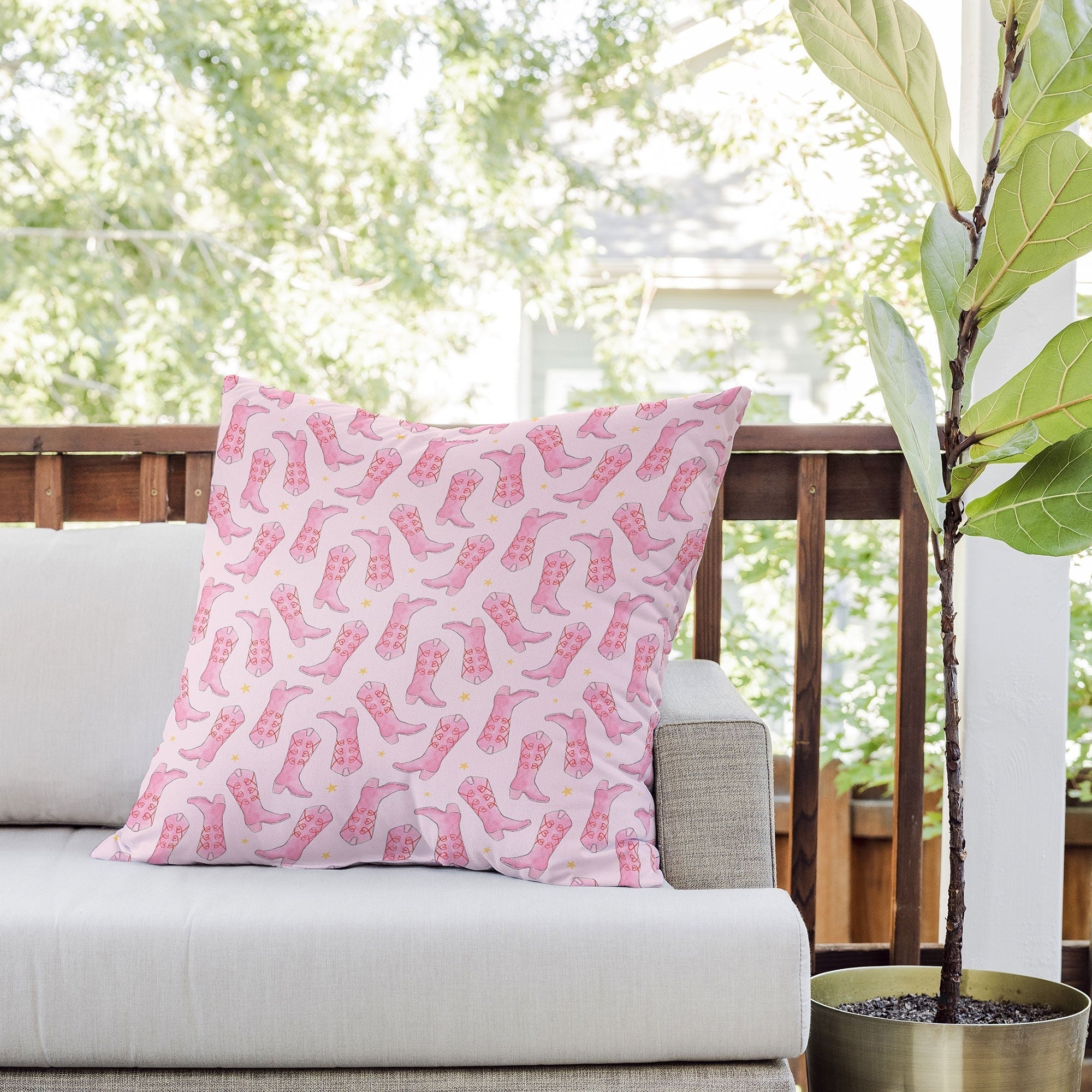 Love_Ryming Stars and Boots Outdoor Throw Pillow