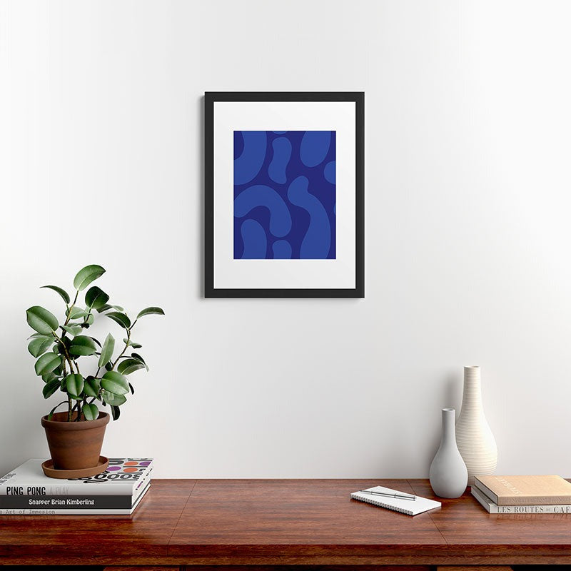 Camilla Foss Blue Pebble Framed Art Print