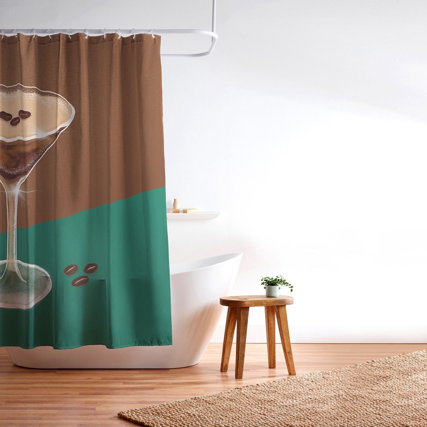 Design by Spark Expresso Martini Coffee Beans Shower Curtain