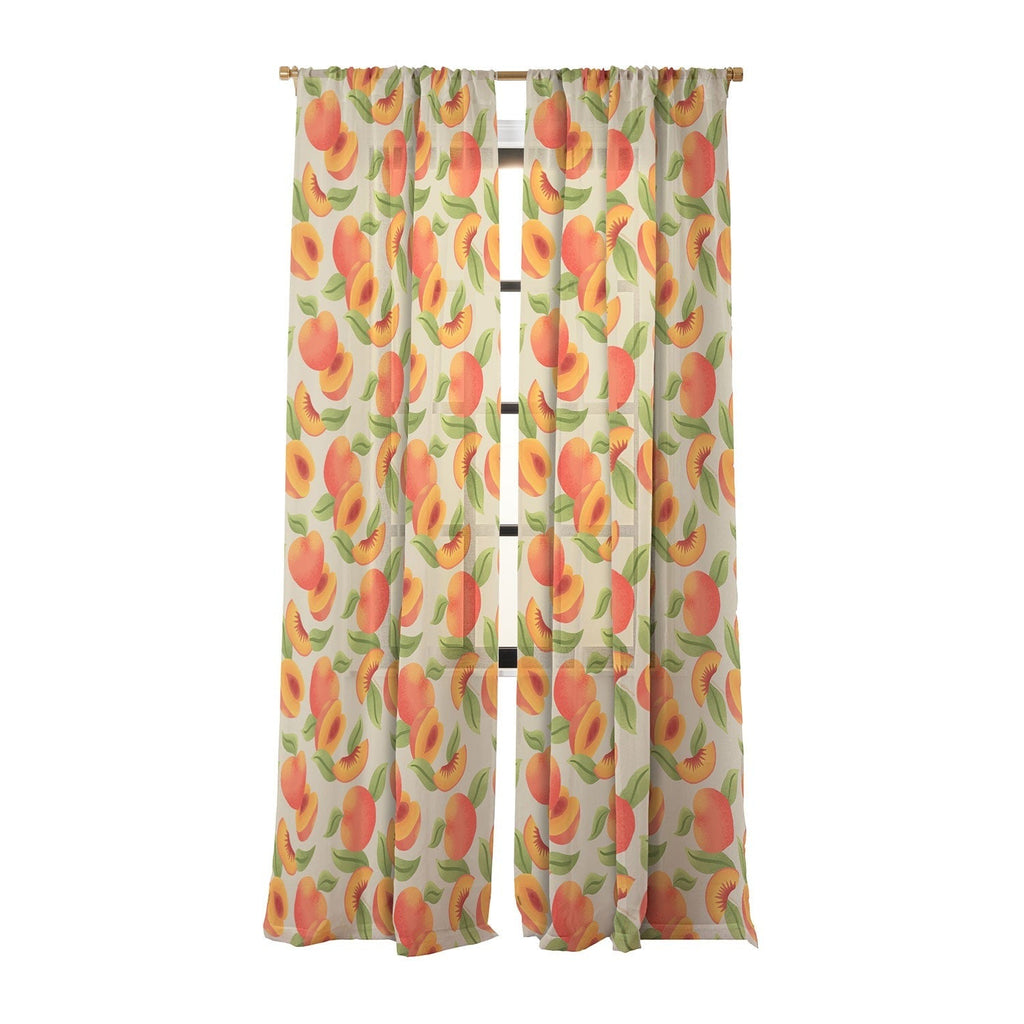 Jessica Molina Peach Pattern Sheer Window Curtain