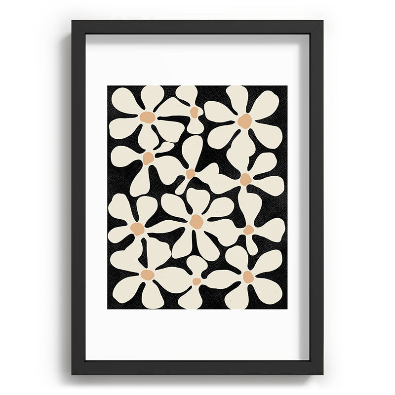 DorisciciArt Midnight Bohemian Floral Recessed Framing Rectangle