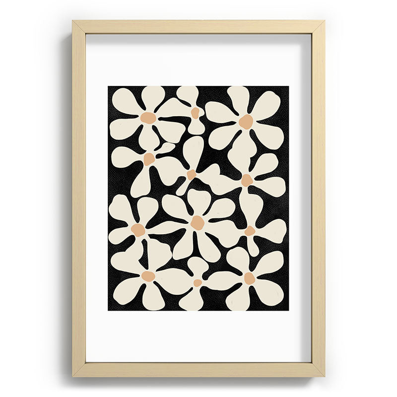DorisciciArt Midnight Bohemian Floral Recessed Framing Rectangle