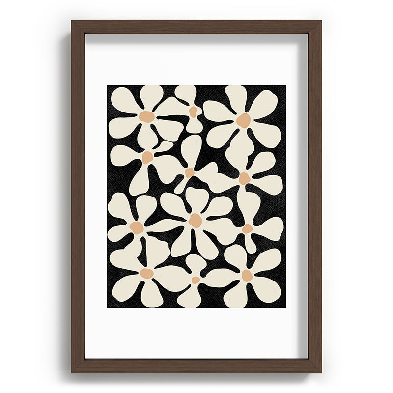 DorisciciArt Midnight Bohemian Floral Recessed Framing Rectangle